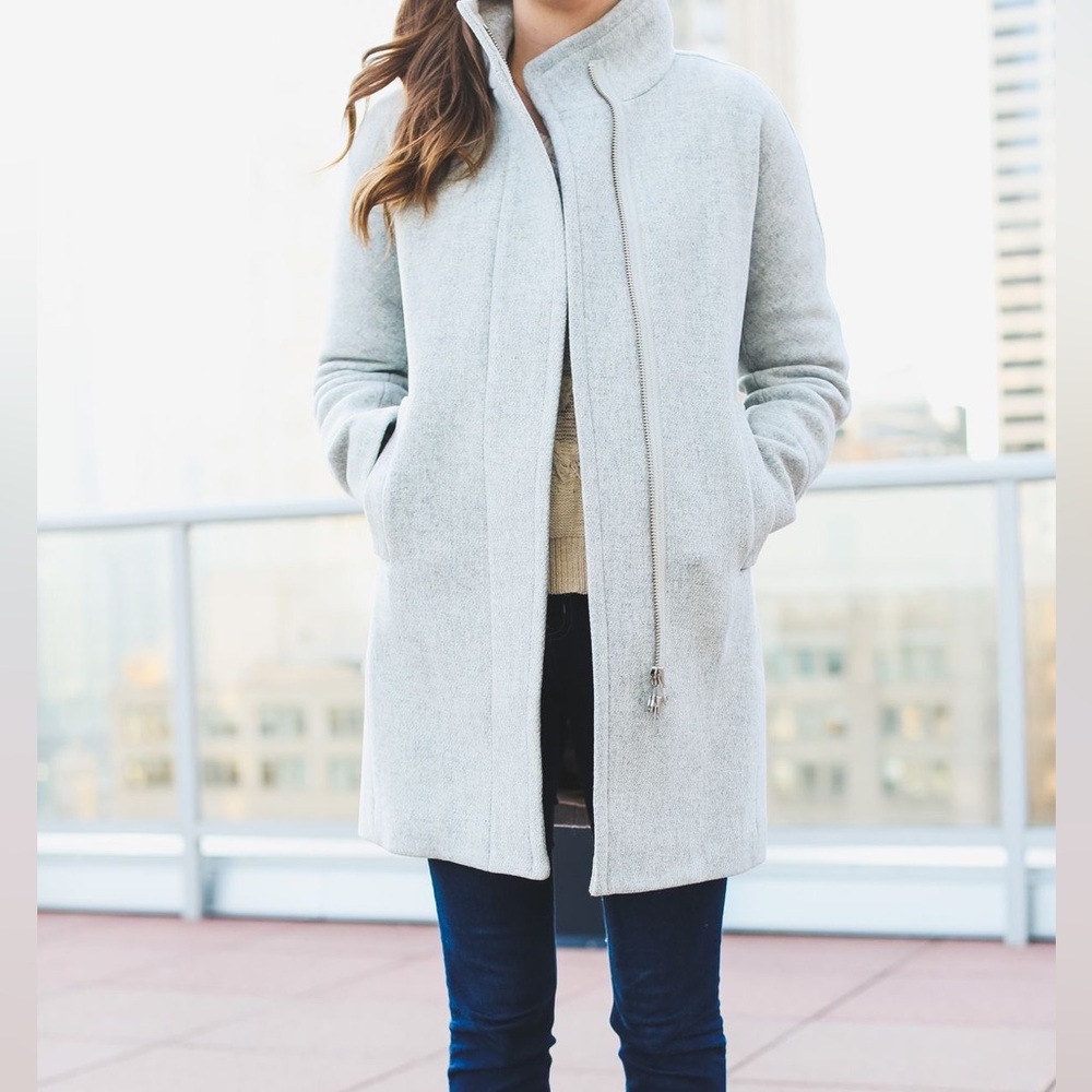 J. Crew City Coat light gray size 4 Petite NWOT